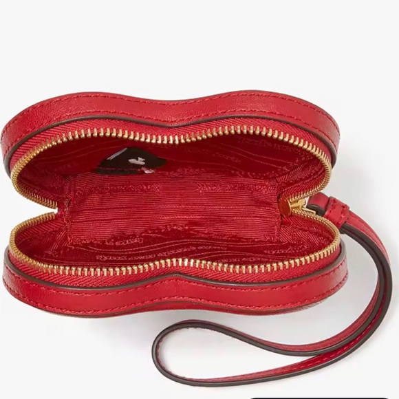 NWT-Kate Spade-Pitter Patter Heart ❤️Convertible Coin Purse-Perfect Cherry-$128 - Picture 15 of 16